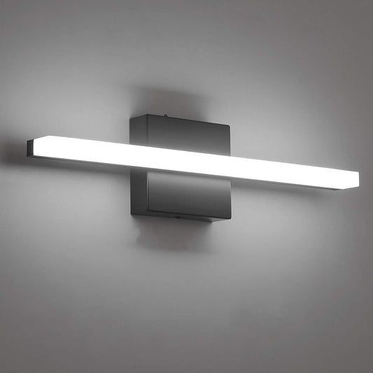Combuh LED Bathroom Vanity Light Bar. 16 Inch 9W Black IP44 Bathroom Light Fixtures Over Mirror. Modern Bath Wall Lighting Fixture Sconce Indoor Cool White 6000K