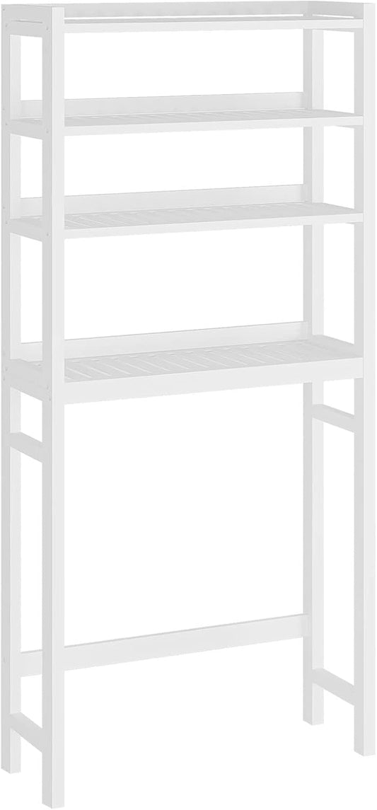 HOOBRO Over The Toilet Storage Shelf. 4 Tier Over Toilet Bathroom Organizer. 23.6 L x 9.4 W x 65.7 H. Space-Saving. Stable. Easy Assembly. for Bathroom. Laundry. Restroom. White WT04TS01G1