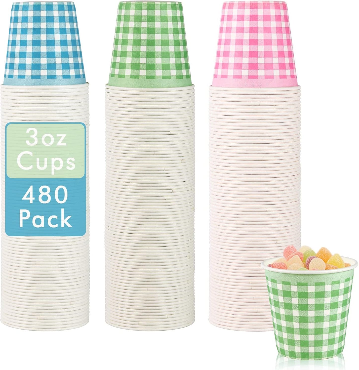 LITOPAK 720 Pack 3 oz Paper Cups. Colorful Disposable Bathroom Cups. Small Mouthwash Cups. Mini Snack Cups. and Disposable Paper Cups for Home. Bathroom. Picnic. Party. and Events.