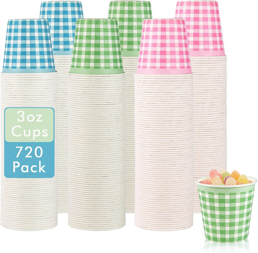 LITOPAK 720 Pack 3 oz Paper Cups. Colorful Disposable Bathroom Cups. Small Mouthwash Cups. Mini Snack Cups. and Disposable Paper Cups for Home. Bathroom. Picnic. Party. and Events.